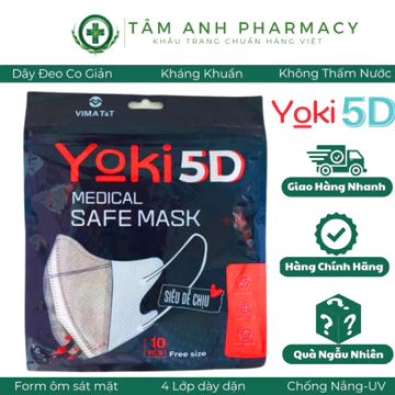 [SET 50 Cái] Khẩu trang 5D Mask Yoki 4 lớp kháng khuẩn siêu dày, khẩu trang chống nắng cao cấp