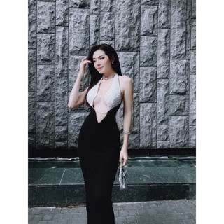 [Thanh Lý] Đầm Body cổ yếm cách tân tôn dáng sexy