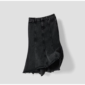 MIDDUA - VJ047 Váy denim đuôi cá dáng lửng, tone màu xám
