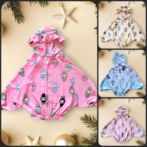 Áo Khoác Bé Gái 8 - 16kg. Áo Choàng Nắng vải Thun Sọc, mềm mát, in đẹp, giặc máy tốt