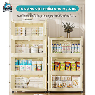 Tủ Nhựa Đựng Quần Áo Trẻ Em Nhiều Tầng, Tủ Gấp Gọn Cỡ Lớn, Khóa Nam Châm, Có Bánh Xe 360, Nhựa PP Cao Cấp Dày Dặn - HC05
