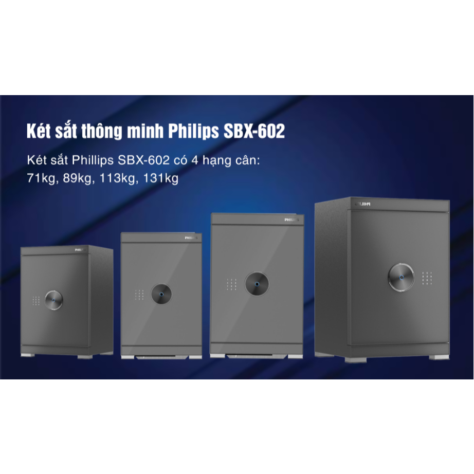 Két sắt Philips cao cấp SBX602 nhập khẩu thông minh đủ kích thước khóa bảo mật vân tay điện tử, kết nối wifi