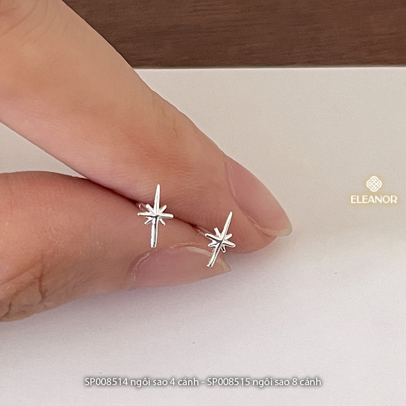 Bông tai nữ chuôi bạc 925 Eleanor Accessories hình ngôi sao phụ kiện trang sức khuyên tai 8514