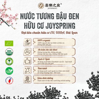 Nước tương đậu đen hữu cơ Joyspring, thương hiệu hàng đầu Đài Loan