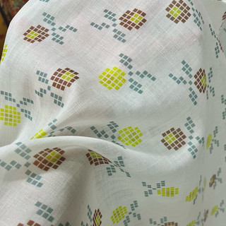 Vải Linen Sợi Tơ In Hoạ Tiết Mềm Mướt Đanh Rũ Mỏng Nhẹ Khổ 1m45
