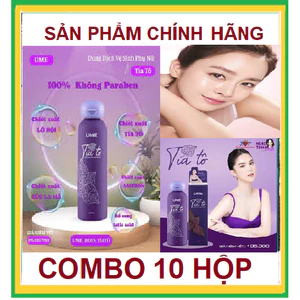 Combo 10 hộp Dung dịch vệ sinh phụ nữ tía tô UME lọ tròn chính hãng