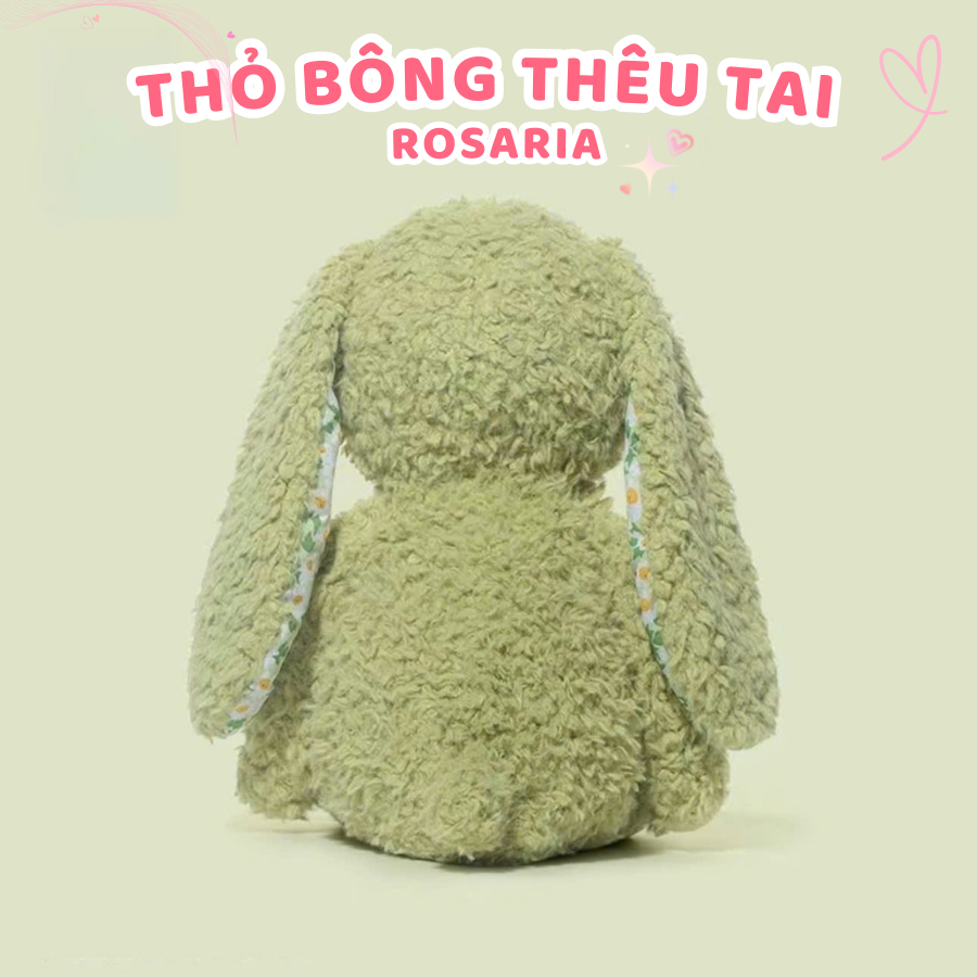 [HỎA TỐC] Gấu Bông Thỏ Lông Xù Thêu Tai Theo Yêu Cầu - Quà tặng trẻ em, sinh nhật, người yêu - Gấu Bông Xinh Rosaria