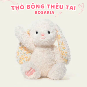 Gấu Bông Thỏ Lông Xù Thêu Tai Theo Yêu Cầu - Quà tặng trẻ em, sinh nhật, người yêu - Gấu Bông Xinh Rosaria