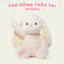 Gấu Bông Thỏ Lông Xù Thêu Tai Theo Yêu Cầu - Quà tặng trẻ em, sinh nhật, người yêu - Gấu Bông Xinh Rosaria