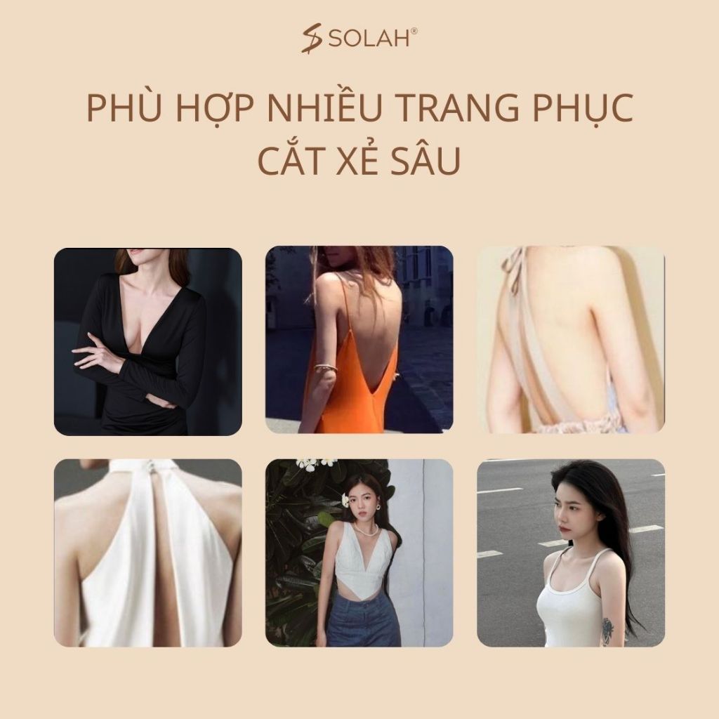 Miếng Dán Nâng Ngực Dán Sườn Dính Vào Bra Nipple SOLAH Trong Suốt Hình Hạt Đậu Áo Lót PK02