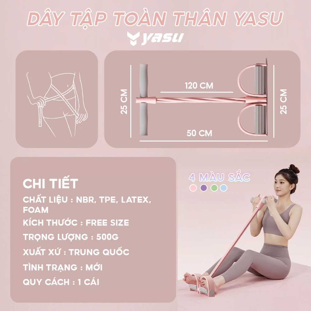 Ảnh Dây Kéo Tập Bụng Kháng Lực 6 ống Yasu 4