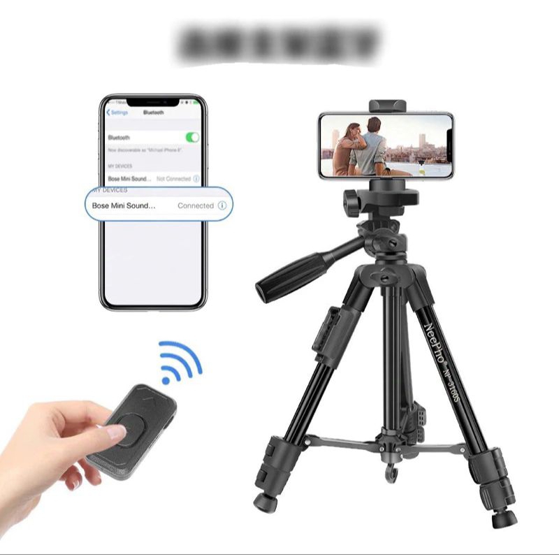 Gậy Tripod điện thoại Máy ảnh ,3160S chất liệu cao cấp có kèm kẹp điện thoại chắc chắn và nút chụp ảnh từ xa.