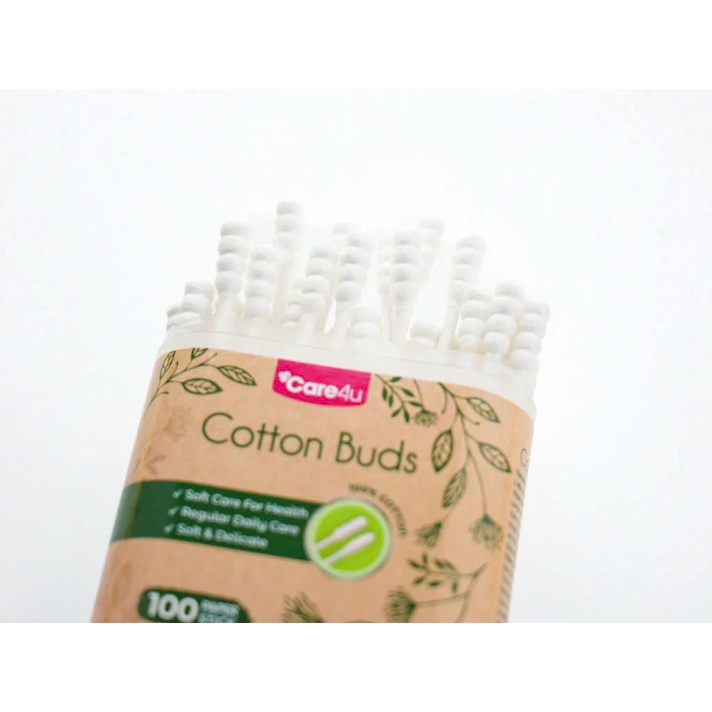 Tăm Bông Thân Giấy Tự Nhiên Mềm Mại Care4u 100 Que