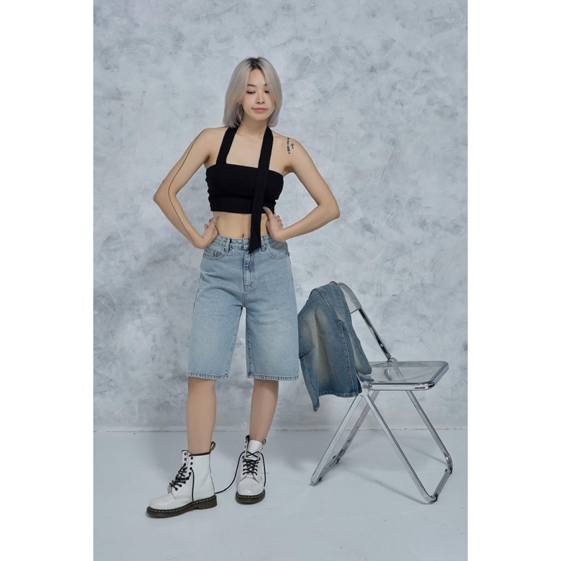 MIDDUA - JN187 Quần đùi denim form boy lửng