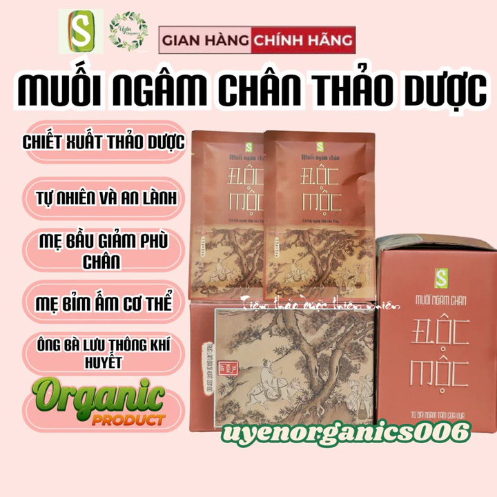 Muối ngâm chân thảo dược sinh dược 500gr Độc Mộc🌿Hộp 10gói tiện lợi🌿Thư giãn,giảm nhức mỏi,phù chân,hôi chân