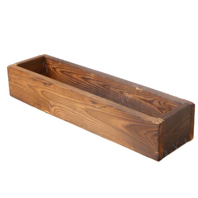 Chậu gỗ trông cây trang trí ban công, sân thượng. Chậu trồng sen đá, xương rồng cây mini