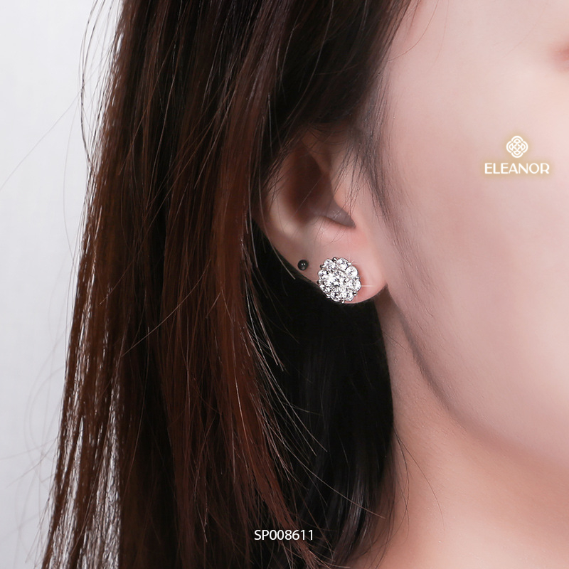 Bông tai nữ chuôi bạc 925 Eleanor Accessories hình hoa nhiều cánh phụ kiện trang sức khuyên tai 8611