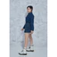 MIDDUA - VJ051 Váy xếp ly denim phối viền ren