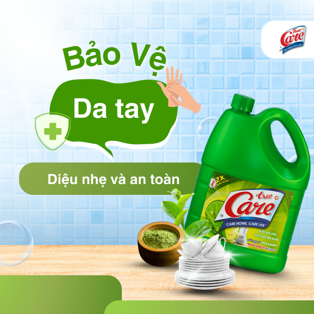 Nước Rửa Chén True Care Matcha Trà Xanh 3.6kg