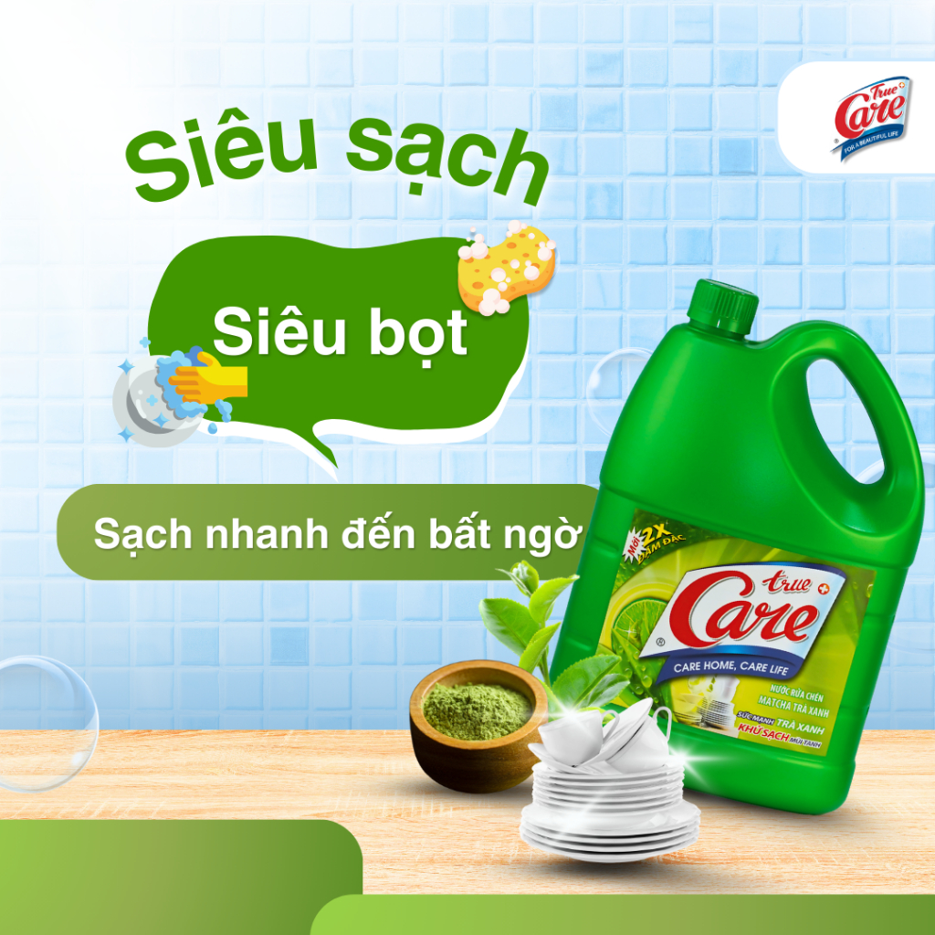 Nước Rửa Chén True Care Matcha Trà Xanh 3.6kg