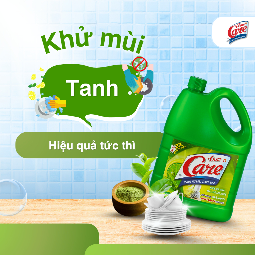 Nước Rửa Chén True Care Matcha Trà Xanh 3.6kg