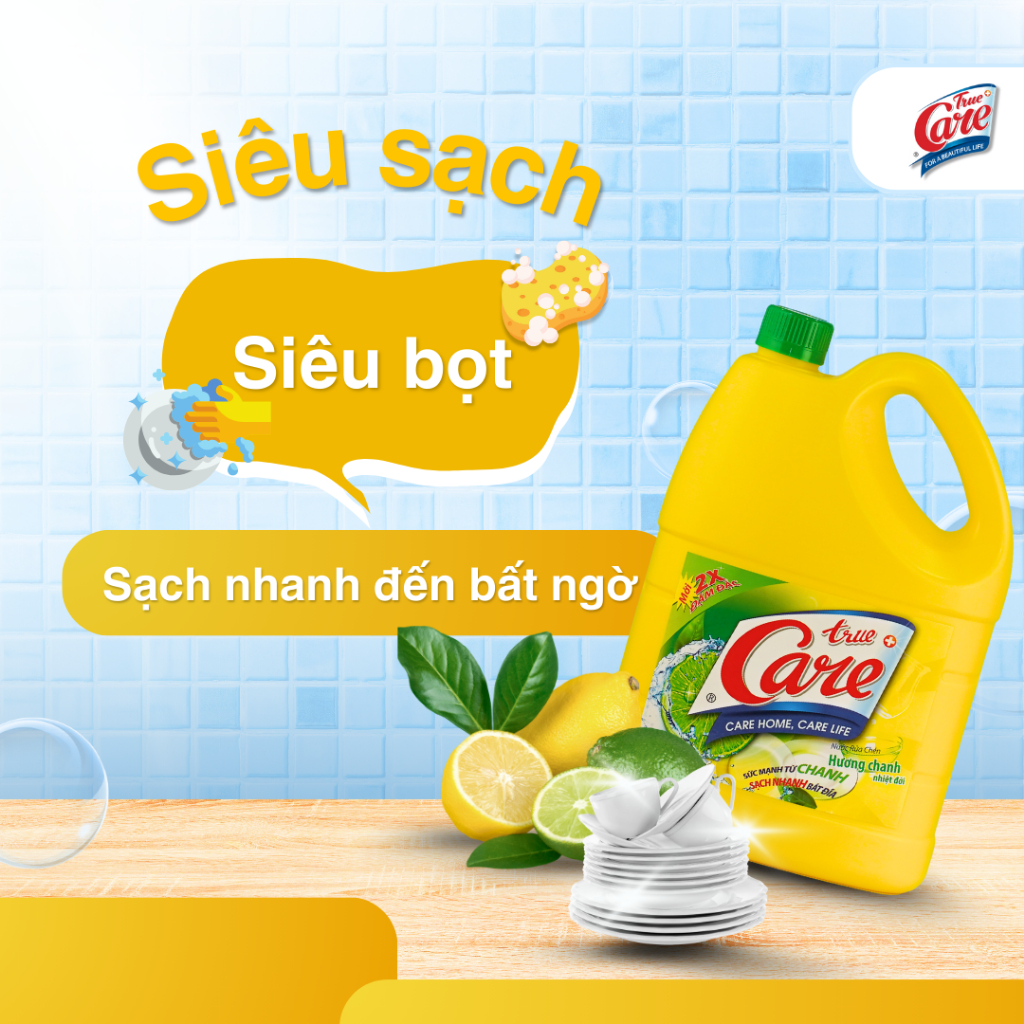 Nước Rửa Chén True Care Hương Chanh 3.6kg