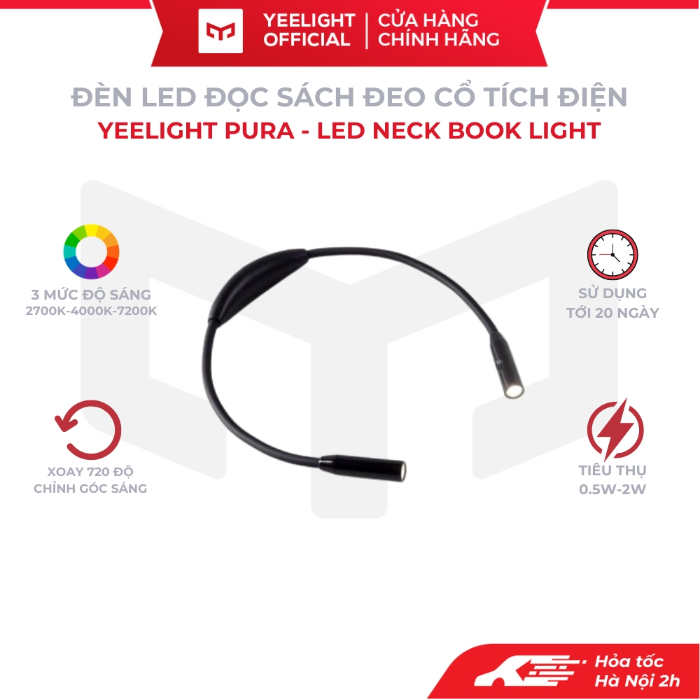 Đèn led đọc sách đeo cổ Yeelight Pura xoay 720 độ siêu tiết kiệm điện ...