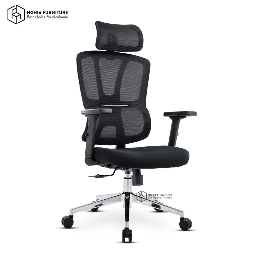 Ảnh Ghế công thái học Nghiafurniture Joy-h, bảo hành 3 năm, lưới thoáng khí, ngả ghế 120 độ 3
