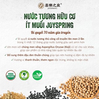 Nước tương hữu cơ ít muối Joyspring