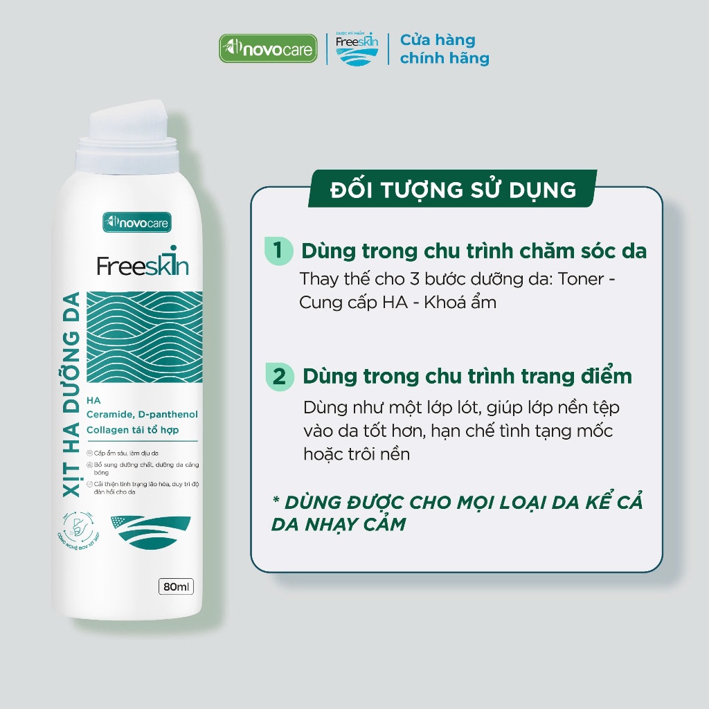 Ảnh [ LIVE ] Xịt HA dưỡng da đa tầng Freeskin tích hợp 3 bước Toner, cung cấp HA và Khoá ẩm 80ml 2