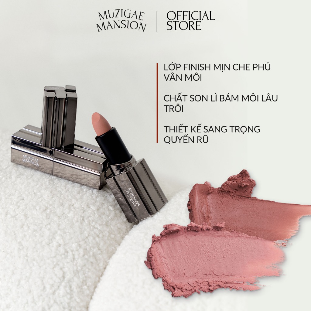 Son thỏi Muzigae Mansion Moodwear Blur Lipstick Mịn Lì, Lâu Trôi, Dưỡng Ẩm