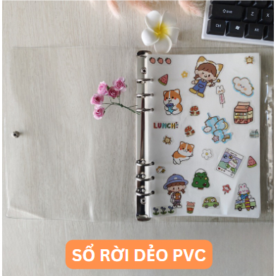 (CHỈ CÓ BÌA-GIẤY MUA RIÊNG) Bìa Sổ Còng A6 A5 B5, Bìa Còng PVC Nhựa Dẻo Trong, Sổ Còng Sắt 6 Lỗ 9 Lỗ