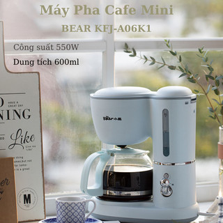 Máy pha cà phê mini Bear SB-CF06A (KFJ-A06K1), 550W, Pha Coffee- Trà Cho Gia Đình, BH 18 Tháng