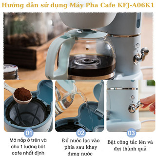Máy pha cà phê mini Bear SB-CF06A (KFJ-A06K1), 550W, Pha Coffee- Trà Cho Gia Đình, BH 18 Tháng