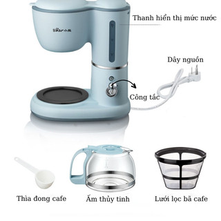 Máy pha cà phê mini Bear SB-CF06A (KFJ-A06K1), 550W, Pha Coffee- Trà Cho Gia Đình, BH 18 Tháng