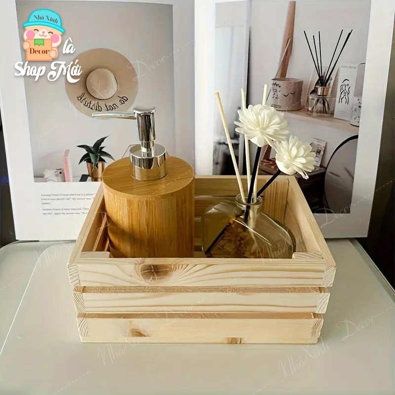 Pallet gỗ mộc tự nhiên dùng decor khách sạn, homestay, cafe nhà hàng. Pallet hộp gỗ trong trí chụp ảnh