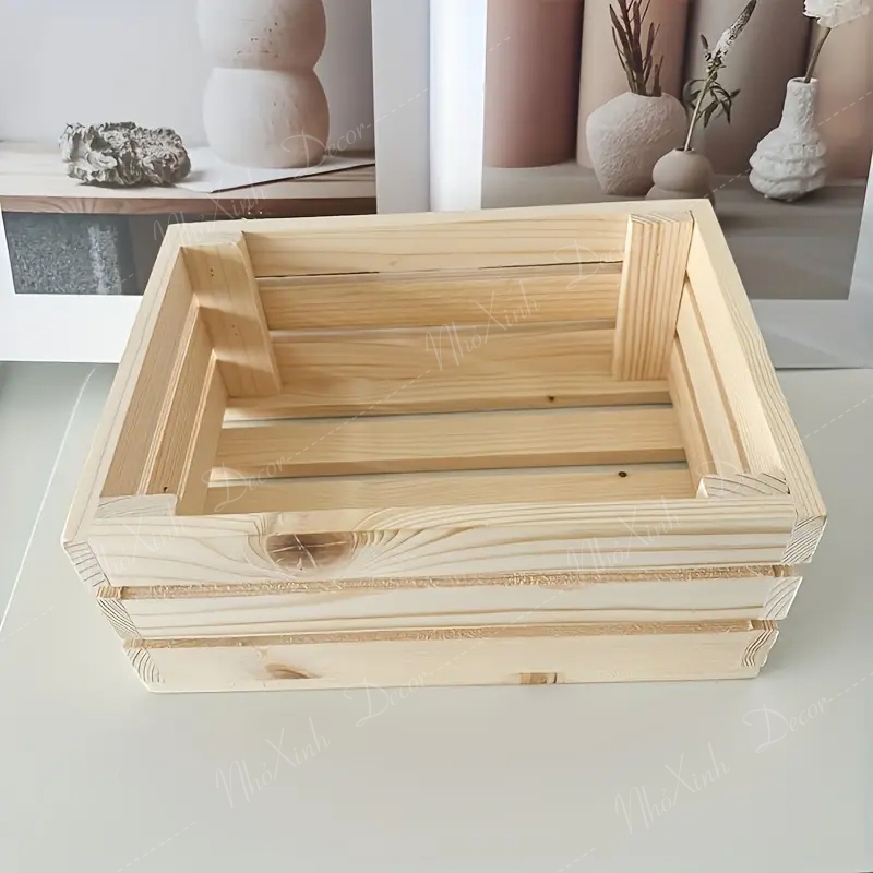 Pallet gỗ mộc tự nhiên dùng decor khách sạn, homestay, cafe nhà hàng. Pallet hộp gỗ trong trí chụp ảnh
