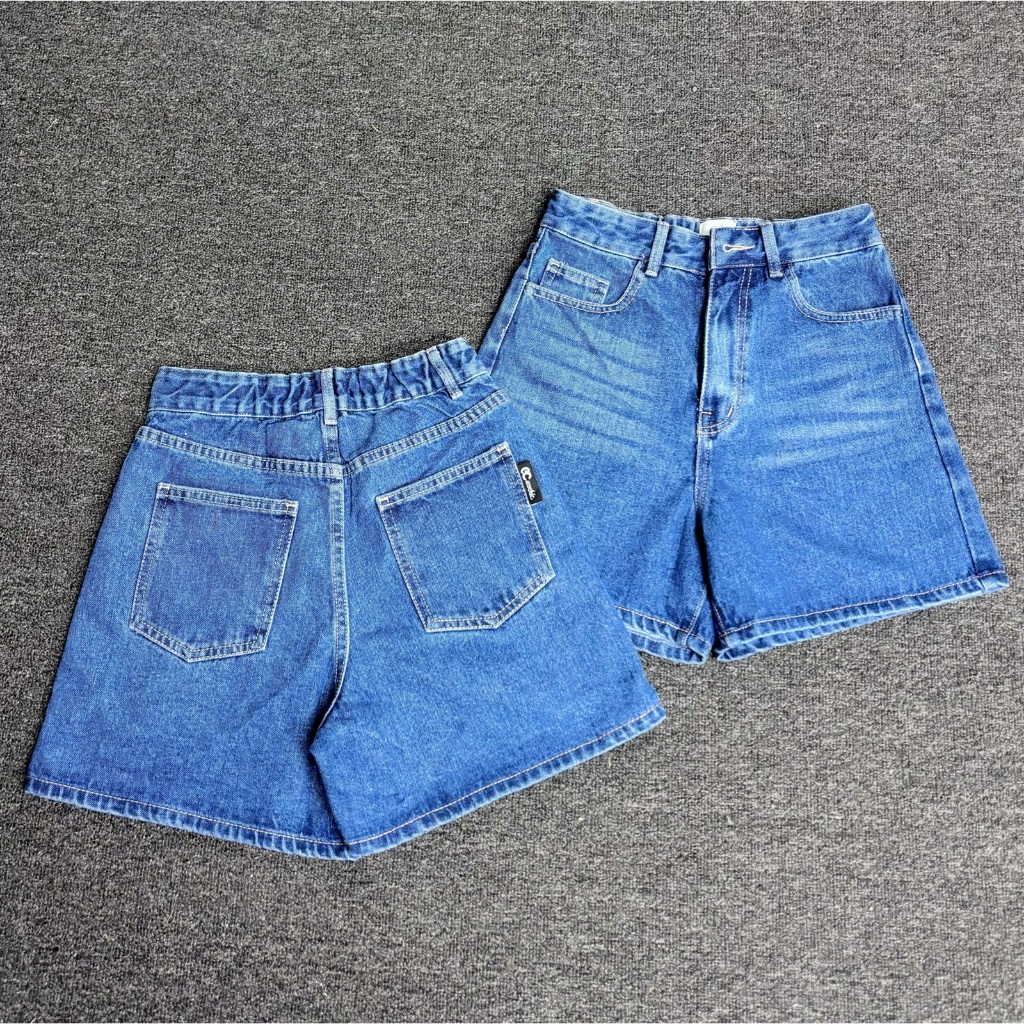 Quần Đùi Bò ECOCHIC DENIM SHORTS Cạp Cao Lưng Chun Co Giãn Tốt Chính Hãng Cao Cấp Dễ Phối Đồ B115