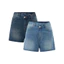 MIDDUA - SJ015 Quần đùi denim lửng lưng khuy chéo