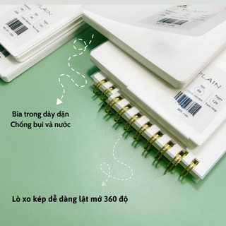 Sổ lò xo kép A6 BONZAI giấy trơn viết khô nhanh Ford Nhật Bản 100GSM.