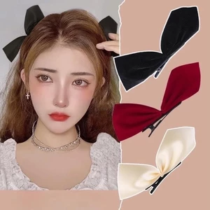 IK Set 2 Kẹp Tóc Nơ Vải Lụa Phong Cách Tiểu Thư Cute K410