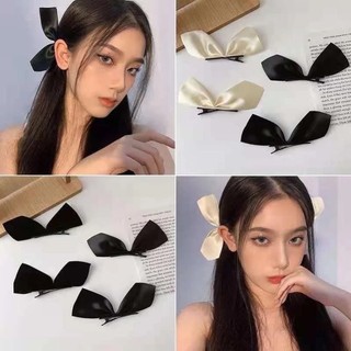 IK Set 2 Kẹp Tóc Nơ Vải Lụa Phong Cách Tiểu Thư Cute K410