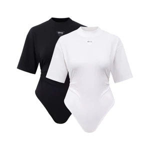 MIDDUA - Bodysuit tay lở, cổ ôm bo, có nhíu chiết eo