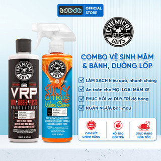 Combo Chemical Guys vệ sinh mâm & bánh Sticky Gel, dưỡng lốp và nhựa nhám VRP, chăm sóc ô tô