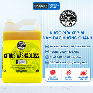 Nước rửa xe đậm đặc, hương chanh Chemical Guys Citrus Wah & Gloss Mỹ tăng cường sáng bóng 3.8L