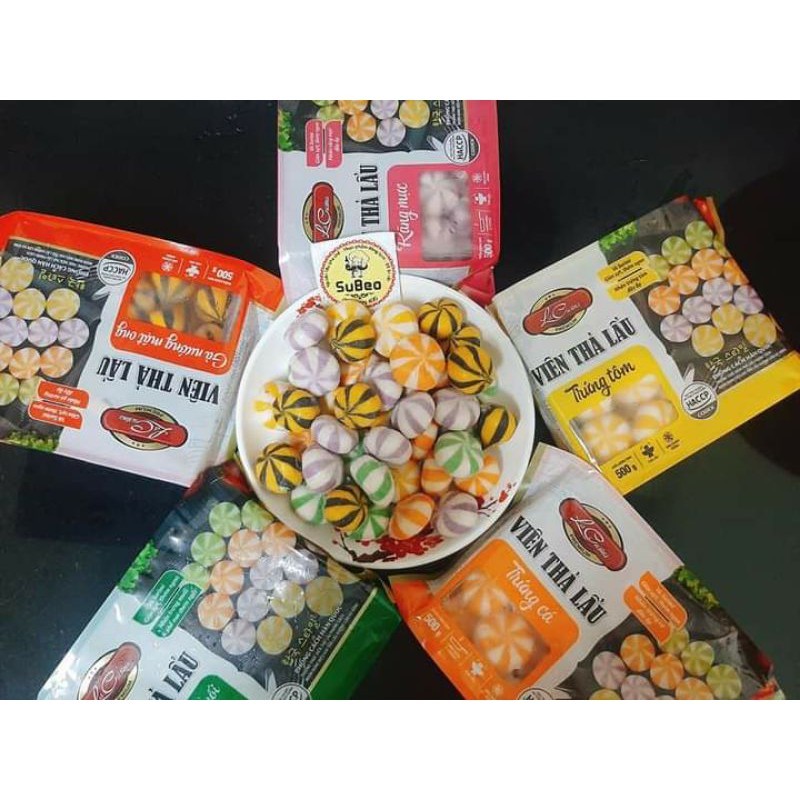 500g Viên hải sản thả lẩu Lacusina (6 viên) màu Cam