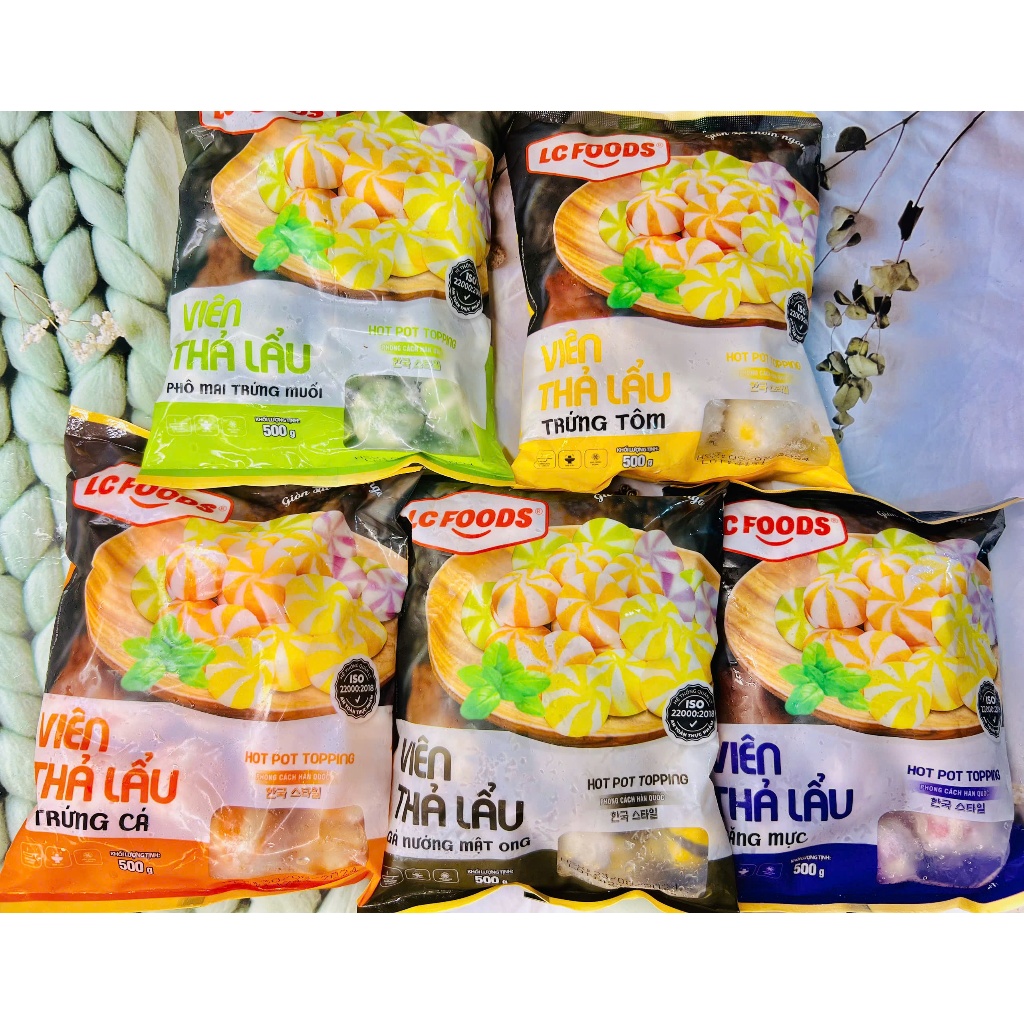 500g Viên hải sản thả lẩu Lacusina (6 viên) màu Cam