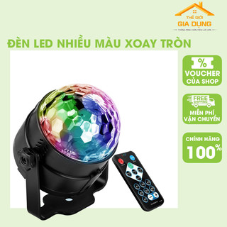 Đèn Led Xoay Trang Trí 7 Màu Cảm Biến Theo Nhạc - Đèn Sân Khấu, Phòng Karaoke Xoay 360 Độ , Bóng Đèn