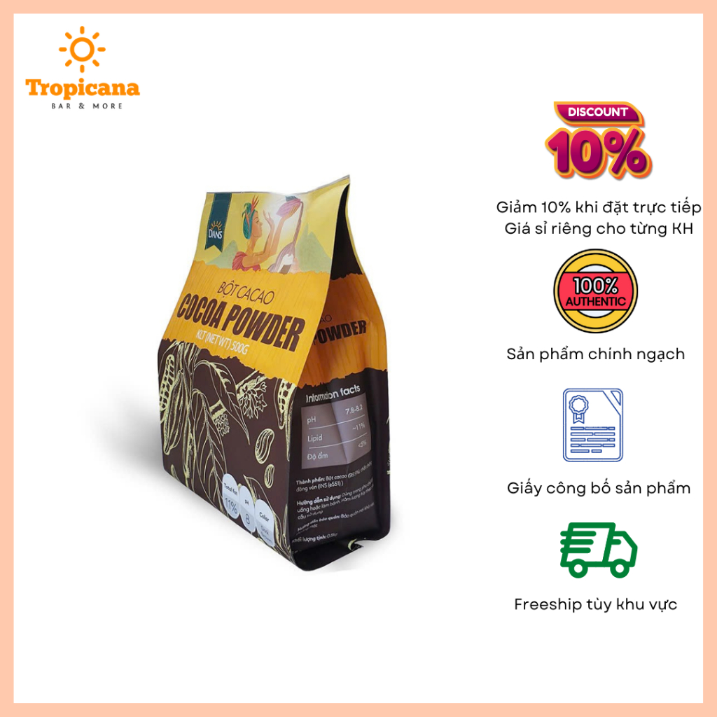 HỎA TỐC Bột Cacao Favorich Dans - Gói 500g