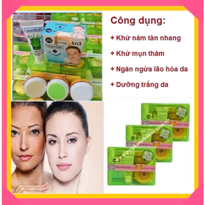 Combo 5 món kem giảm nám tàn nhang yahe thái lan chính hãng - Sét màu xanh